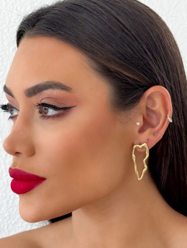 Brinco Folheado a Ouro 18k  Orgânico Vazado