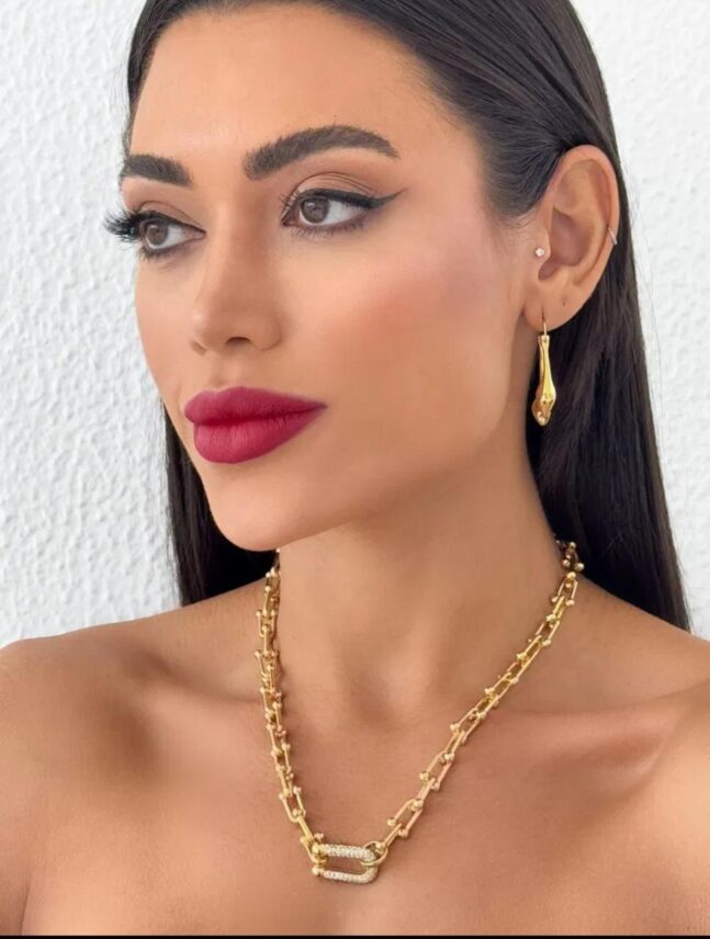 Colar Folheado a Ouro 18k Inspiração Alta Joalheria 